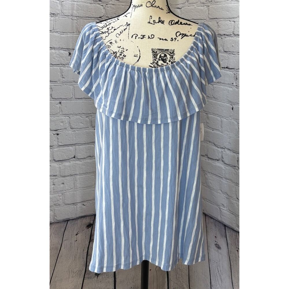 NEW Old Navy Women’s Blue/White Stripe Off The Shoulder Blouse (Size XL)